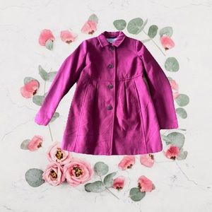 LAURA SCOTT PURPLE COAT PLEATED WAIST BUTTONS DOWN TWO POCKETS SIZE SMALL